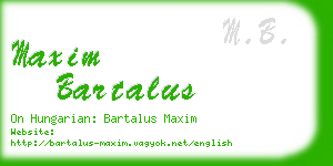 maxim bartalus business card